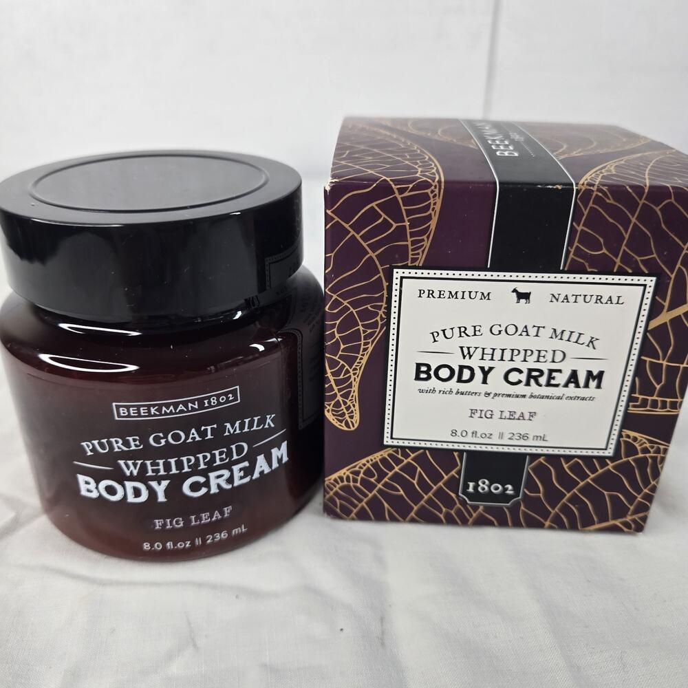 Beekman 1802 Pure Goat Milk Whipped Body Cream in FIG LEAF 8oz. New in Box